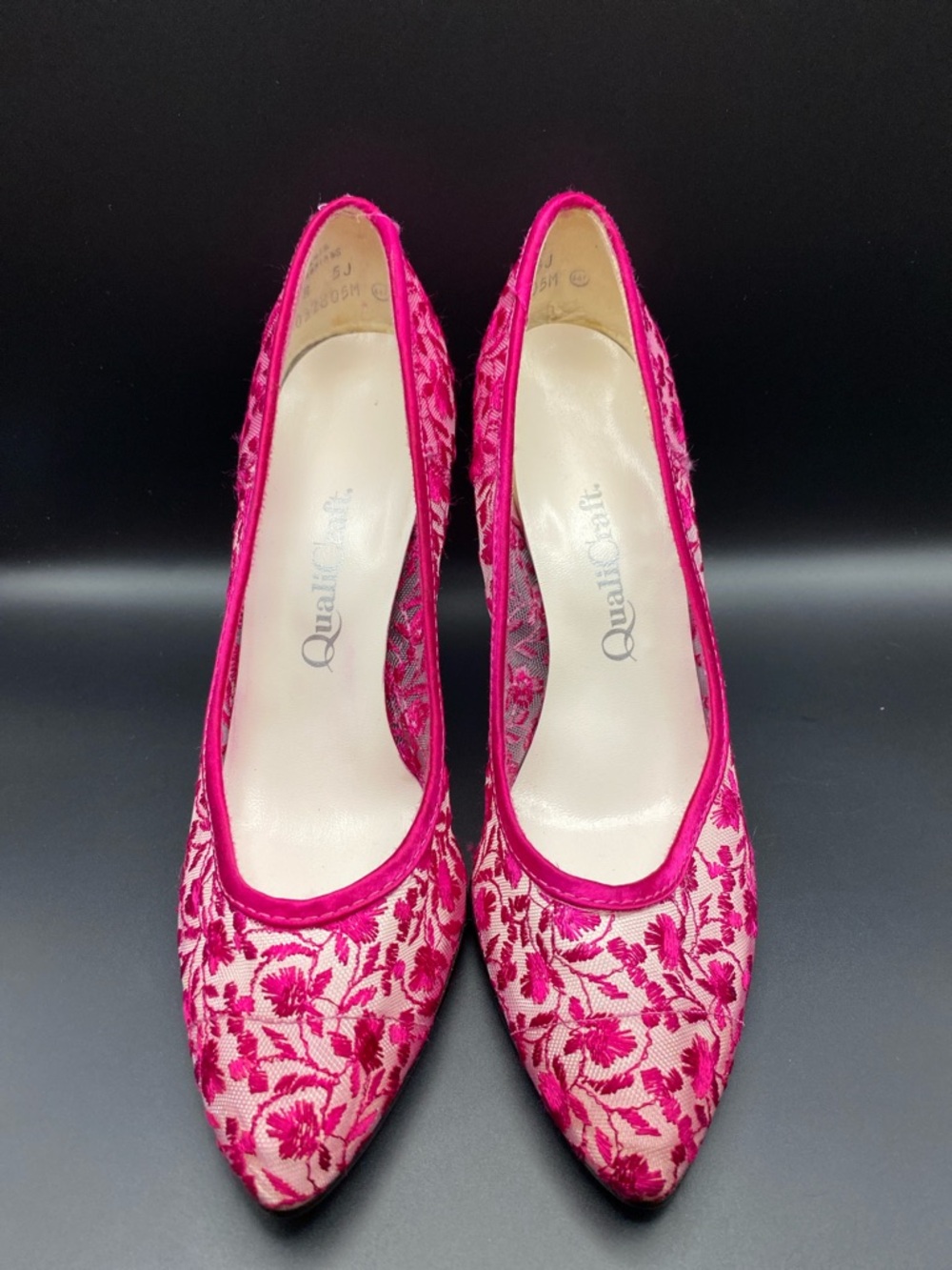 Vintage 80’s Fuchsia QualiCraft Floral Shoulder Bag and Heels Set - Picture 3 of 15